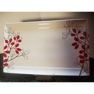 Cellar red black white whiteware platter